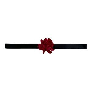 Red Satin Flower Sash Belt - Size XL